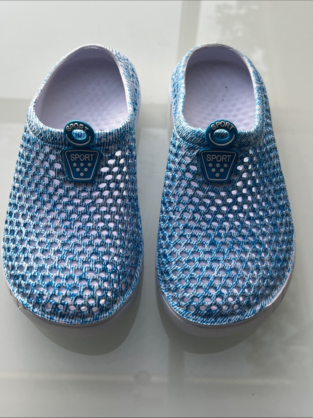 Sporto Blue & White Mesh Slip-On Clog